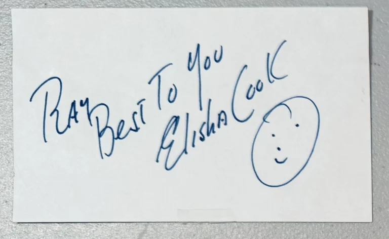 Elisha Cook Jr Signed Autographed 3x5 Card BAS Beckett Cert The Maltese Falcon