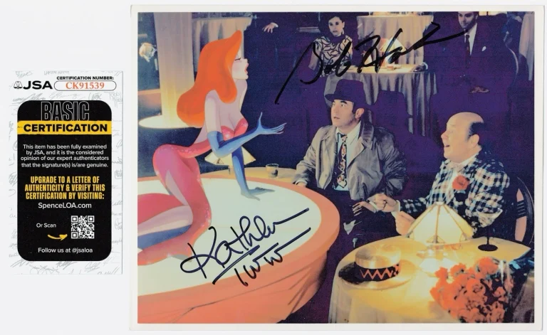 Bob Hoskins & Kathleen Turner Signed Autographed Roger Rabbit 8x10 Photo JSA