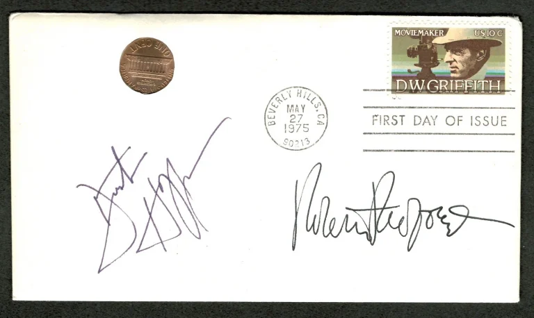 Robert Redford & Dustin Hoffman Signed Autographed First Day Cover SWAU Cert