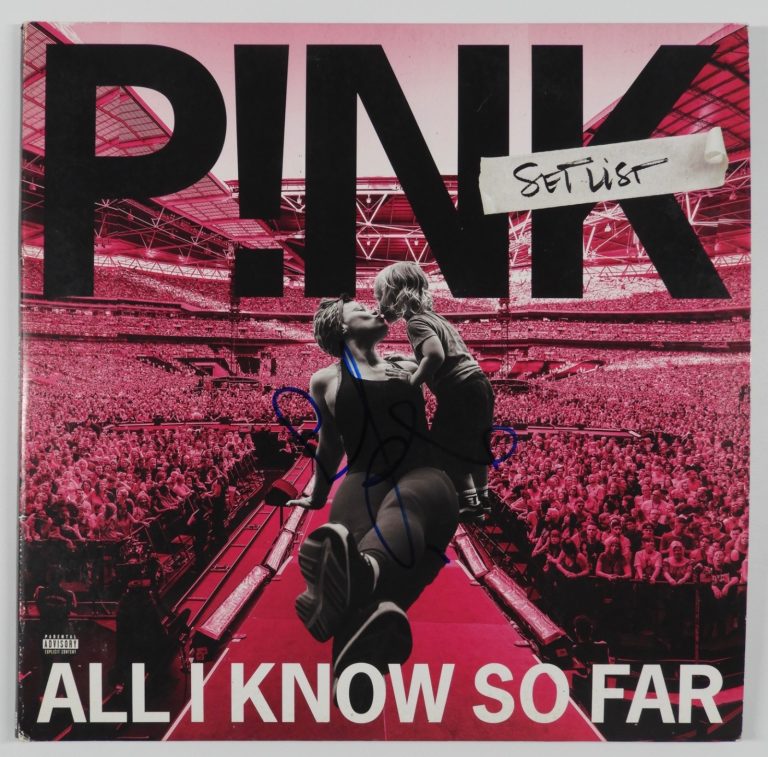P!NK ACOA Signed Autograph Record Album Vinyl All I Know So Far PINK
