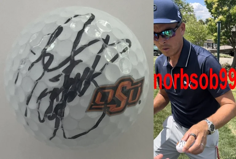 RICKIE FOWLER SIGNED AUTOGRAPH OKLAHOMA STATE OSU GOLF BALL w/EXACT PROOF & COA