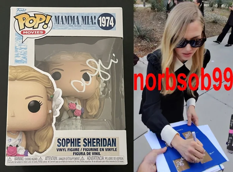 AMANDA SEYFRIED SIGNED SOPHIE MAMMA MIA FUNKO w/EXACT VIDEO PROOF & BECKETT COA