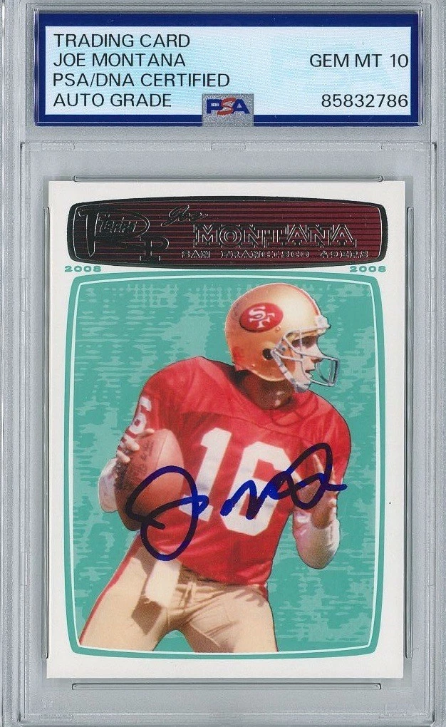 Joe Montana Signed 2008 Topps Rookie Progression #160 PSA 8583 PSA GM MT 10 AUTO
