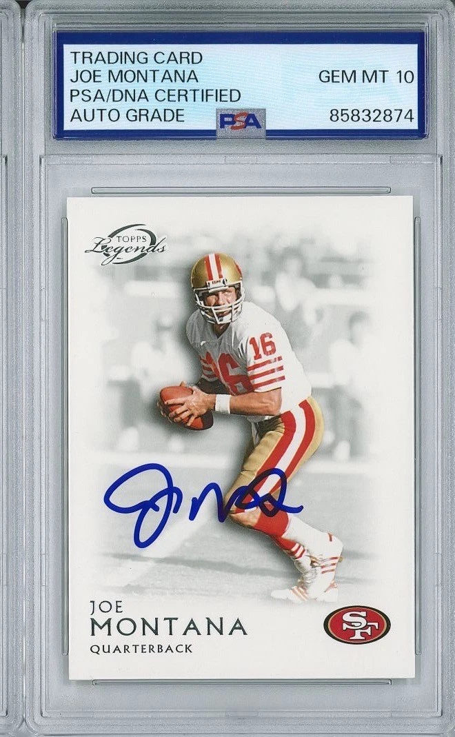 Joe Montana Signed 2011 Topps Gridiron Legends #50 PSA 85832874 GEM MINT 10 AUTO