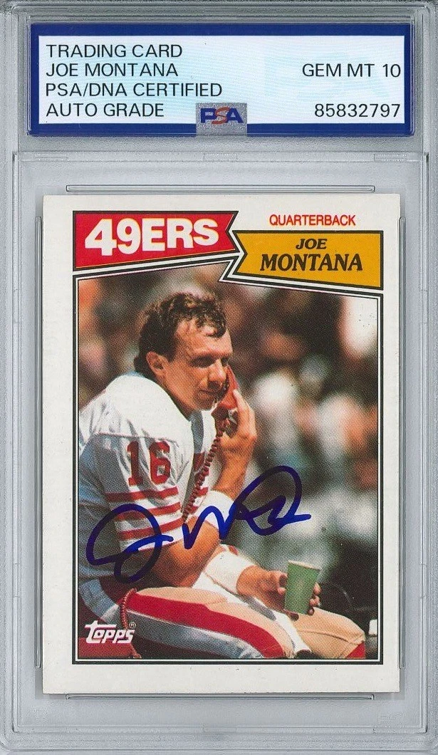 Joe Montana Signed 1987 Topps #112 Card PSA 85832797 GEM MINT 10 AUTO