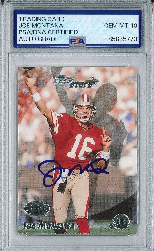 Joe Montana Signed 2000 Topps Star #123 Card PSA 85835773 GEM MINT 10 AUTO