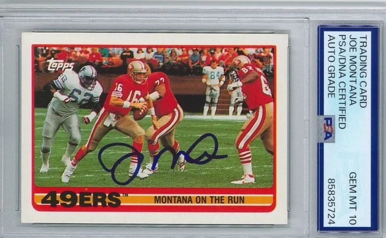 Joe Montana Signed 1989 Topps #6 Card PSA 85835724 GEM MINT 10 AUTO