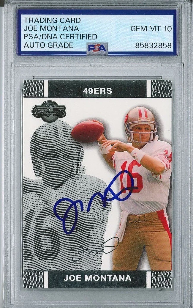Joe Montana Signed 2007 Topps Co-Signers #42 Card PSA 85832858 GEM MINT 10 AUTO