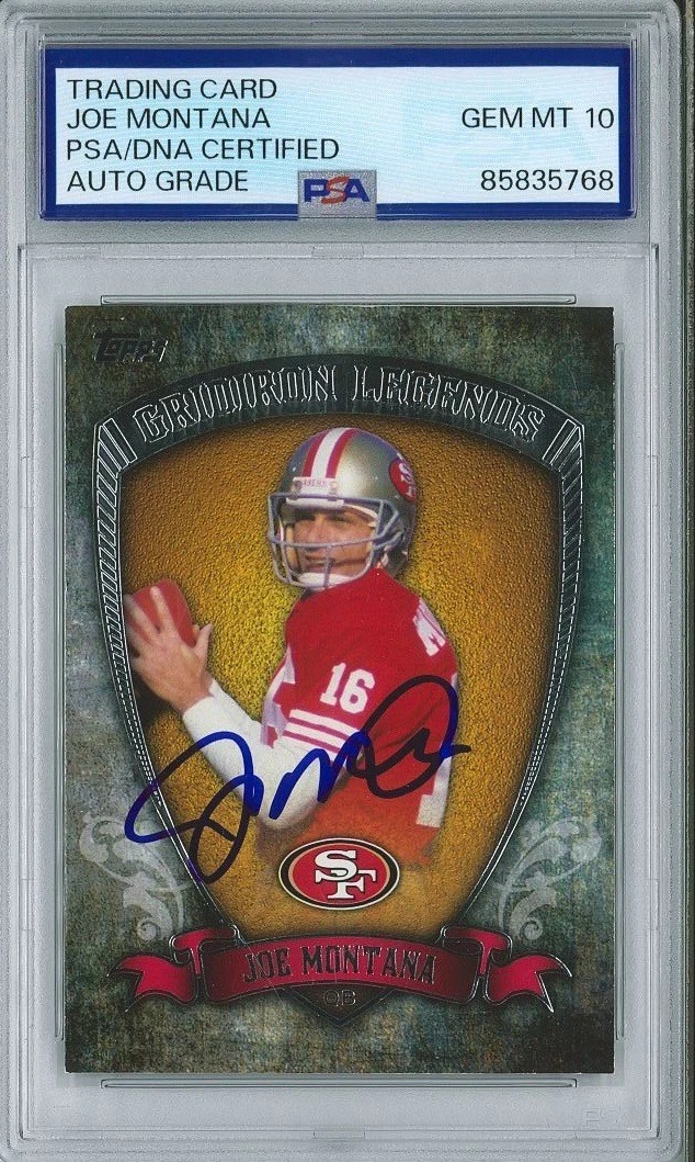 Joe Montana Signed 2013 Topps #GL-JM Card PSA 85835768 GEM MINT 10 AUTO