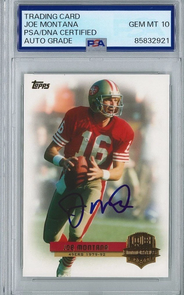 Joe Montana Signed 2012 Topps #Q1-JM Card PSA #2921 GEM MINT 10 AUTO