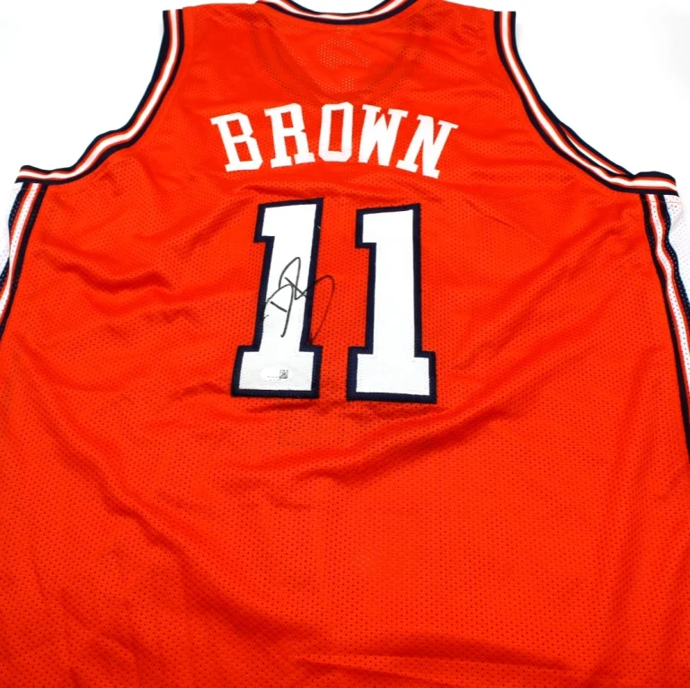 Dee Brown Illinois Fighting Illini Signed Custom Jersey w/JSA Witness COA
