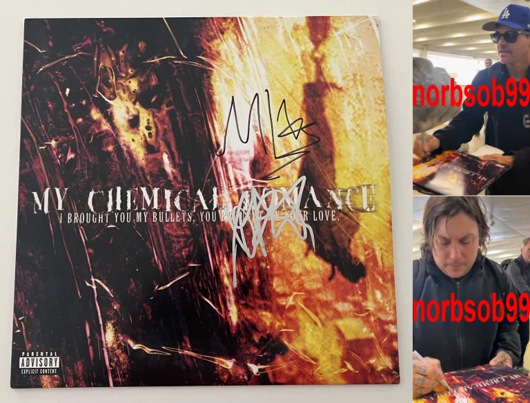 MIKEY WAY & FRANK IERO SIGNED MY CHEMICAL ROMANCE DEBUT VINYL w/EXACT PROOF COA