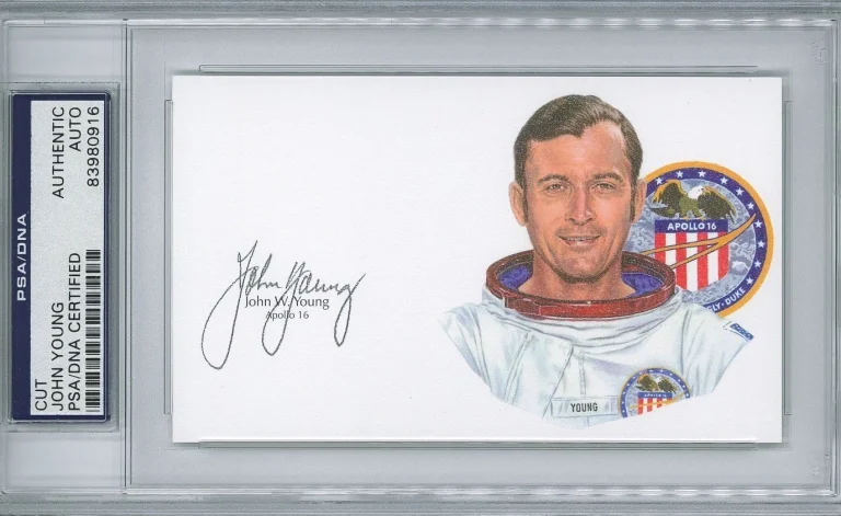 John Young Signed Cut Signature PSA/DNA Encapsulated Apollo 16 Moonwalker
