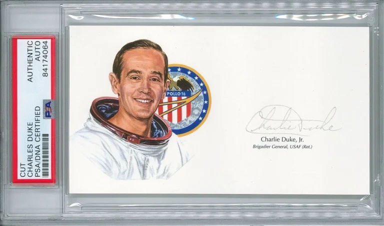 Charles Duke Signed Cut Signature PSA/DNA Encapsulated Apollo 16 Moonwalker 2