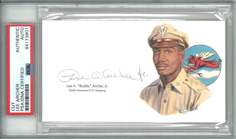Lee Archer Jr Signed Cut Signature PSA/DNA Tuskegee Airmen Red Tails GOE P-51