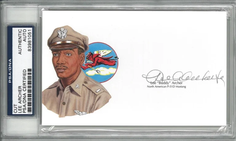 Lee Archer Jr Signed Cut Signature PSA/DNA Tuskegee Airmen Red Tails GOE P-51D