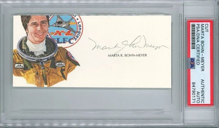 Marta Bohn-Meyer Signed Cut Signature PSA/DNA NASA Test Pilot GOE