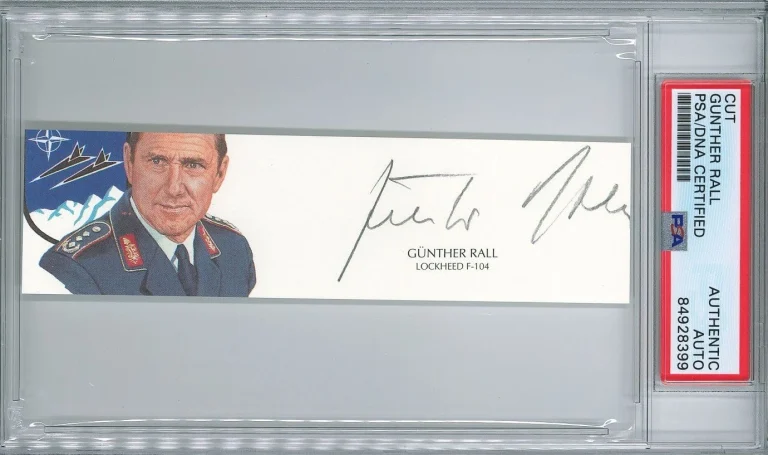 Gunther Rall Signed Cut Signature PSA/DNA 275 Victory Ace GOE