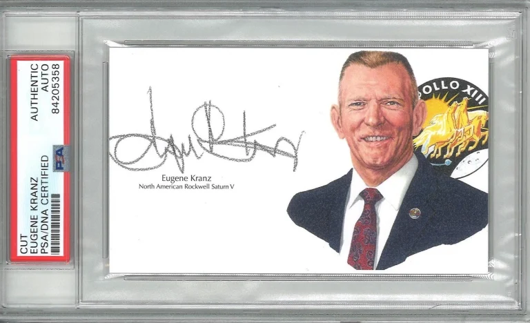 Gene Kranz Signed Cut Signature PSA/DNA Apollo 13 Flight Director NASA