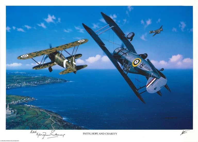 James Pickering Signed Faith Hope & Charity Print Stan Stokes RAF Bomber AIV