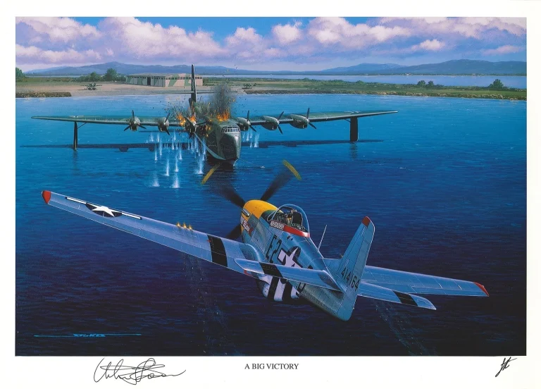 Urban Drew Signed A Big Victory Print Stan Stokes WWII Ace AIV