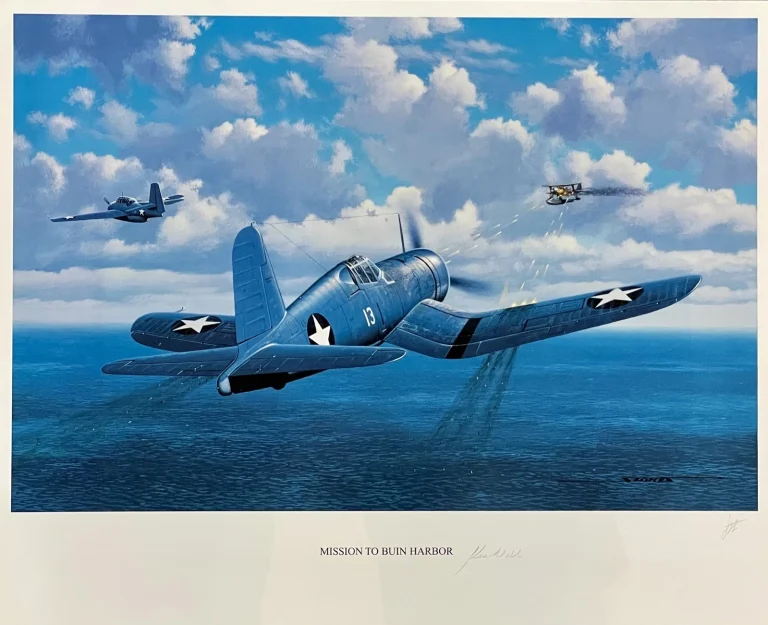 Kenneth Walsh Medal of Honor Ace Signed Mission To Buin Harbor Corsair