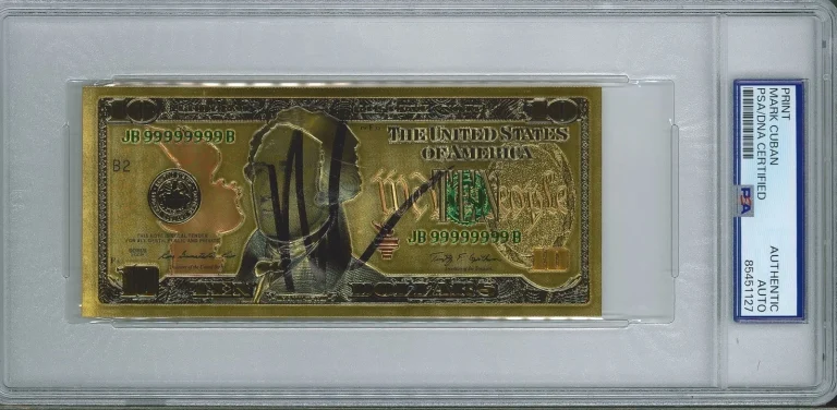 Mark Cuban Signed Replica $10 Currency PSA DNA Encapsulated Auto