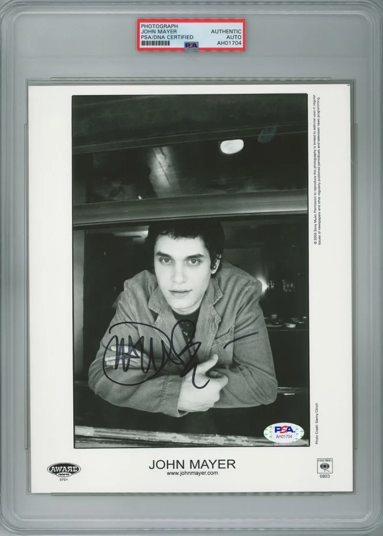 John Mayer Signed 8x10 Photograph PSA DNA Encapsulated w/ LOA Full Signature 04