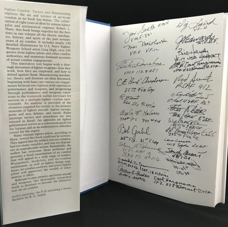 Fighter Combat Signed Book 65 Ace Autographs PSA DNA LOA Yeager Olds Rall