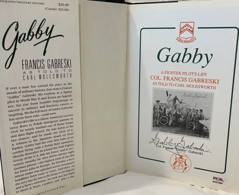 Francis Gabby Gabreski Signed A Pilot's Life Book PSA DNA Authentic Autograph