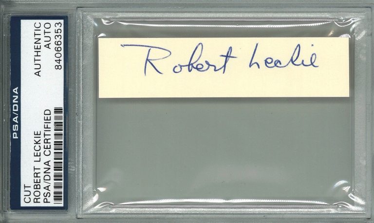 Robert Leckie Signed Cut Signature PSA DNA Encapsulated WWII USMC The Pacific 53