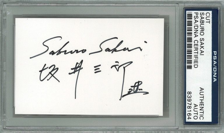 Saburo Sakai Signed Cut Signature PSA DNA Encapsulated WWII Japanese Ace