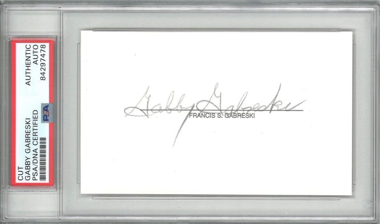 Francis Gabby Gabreski Signed Cut Signature WWII Ace Autograph Auto