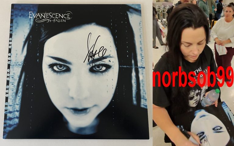 AMY LEE SIGNED AUTOGRAPH EVANESCENCE FALLEN VINYL w/EXACT PROOF & BECKETT COA