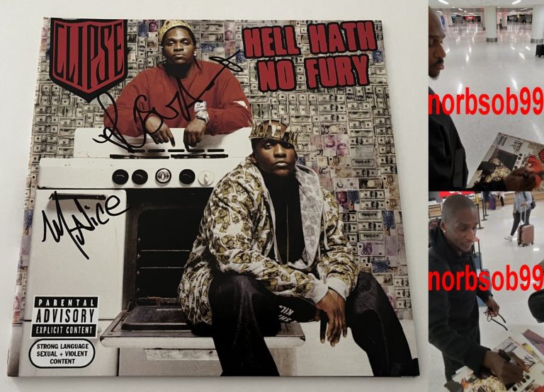 CLIPSE PUSHA T & MALICE SIGNED HELL HATH NO FURY VINYL w/EXACT PROOF BECKETT COA
