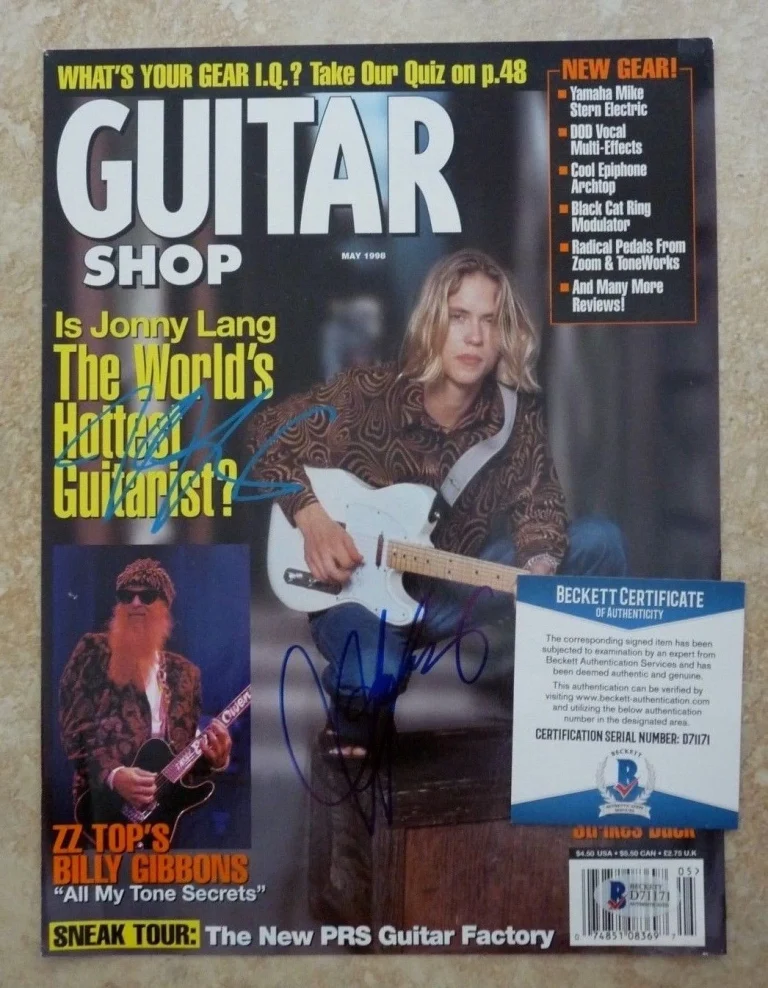 Jonny Lang DOUBLE Signed Autographed Magazine Cover Photo Beckett Certified