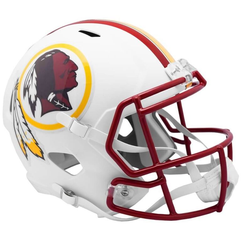 Washington Redskins Flat White Riddell Full Size Speed Replica Football Helmet