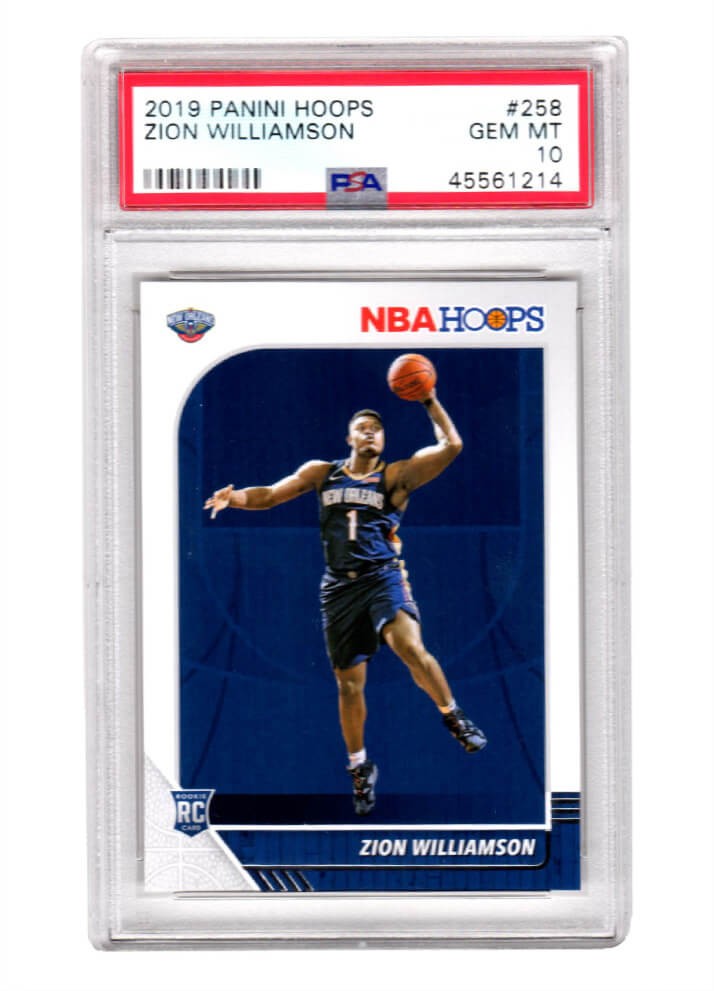 Zion Williamson (Pelicans) 2019 Panini Hoops #258 RC Rookie Card PSA 10 GEM MINT