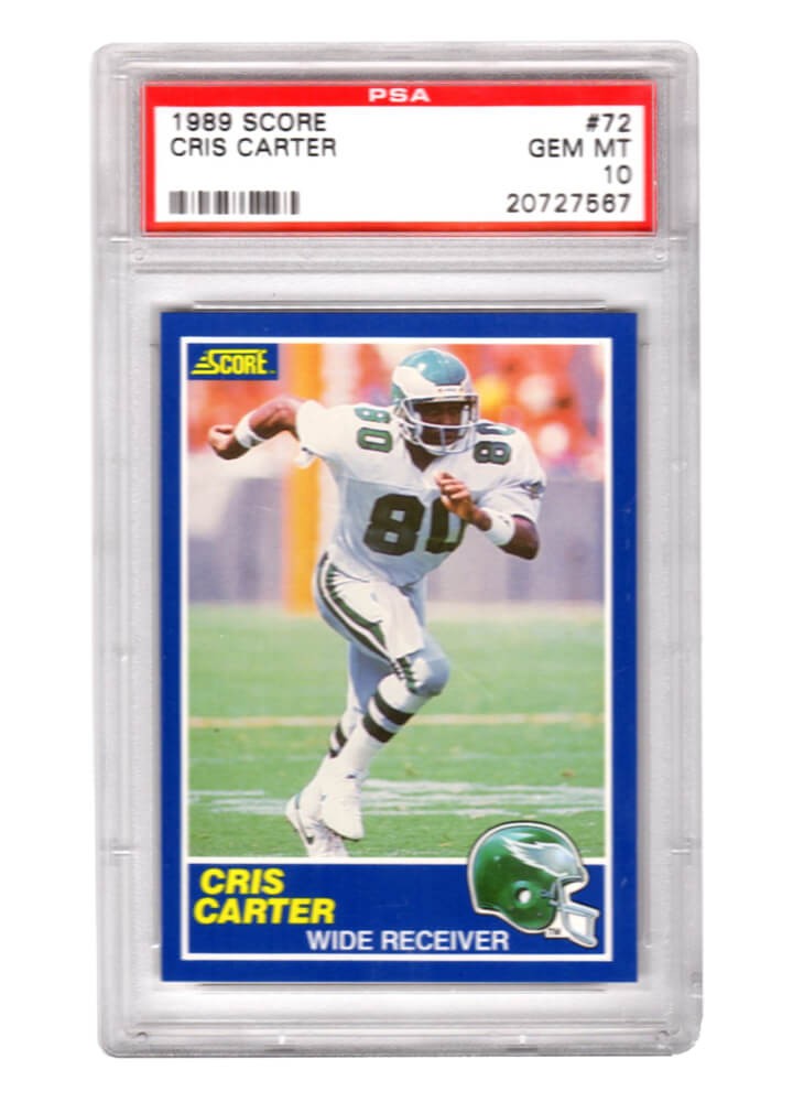 Cris Carter (Eagles) 1989 Score Football #72 RC Rookie Card - PSA 10 GEM MINT