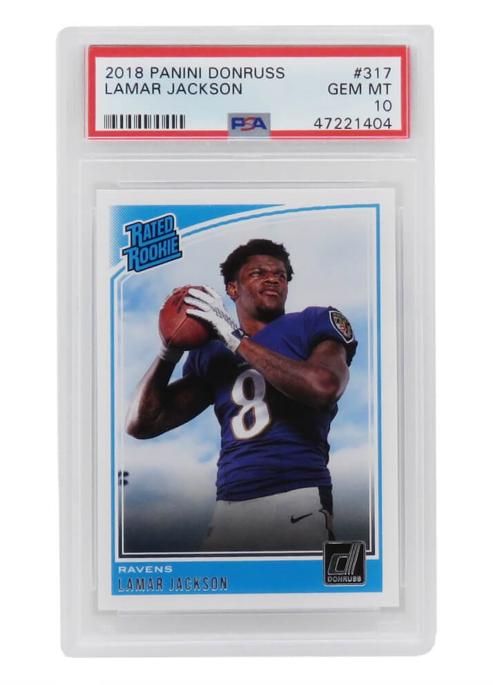Lamar Jackson (Ravens) 2018 Panini Donruss #317 RC Rookie Card - PSA 10 GEM MINT