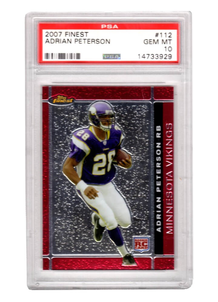 Adrian Peterson 2007 Topps Finest Football #112 RC Card - PSA 10 (Silver Label)
