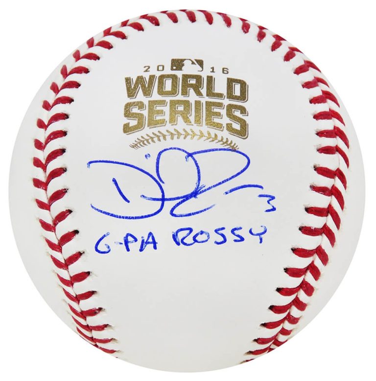Cubs DAVID ROSS Signed 2016 World Series Baseball w/G-Pa Rossy - SCHWARTZ