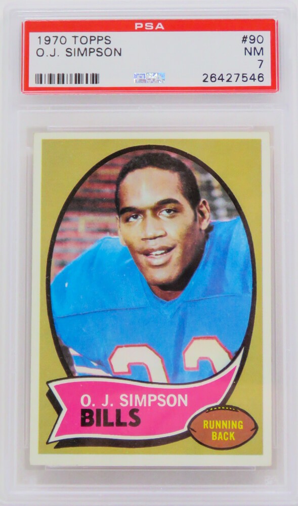 O.J. Simpson Buffalo Bills 1970 Topps #90 RC Rookie Card PSA 7 (Silver Label)(G)