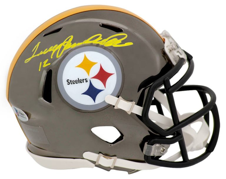 Terry Bradshaw Signed Pittsburgh Steelers Chrome Riddell Mini Helmet (Beckett)