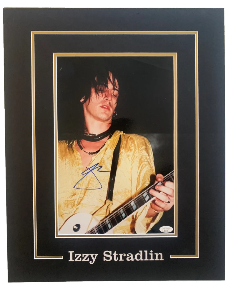 Izzy Stradlin GNR Signed Autographed 11x14 Photo Matted to 16x20 JSA Certified