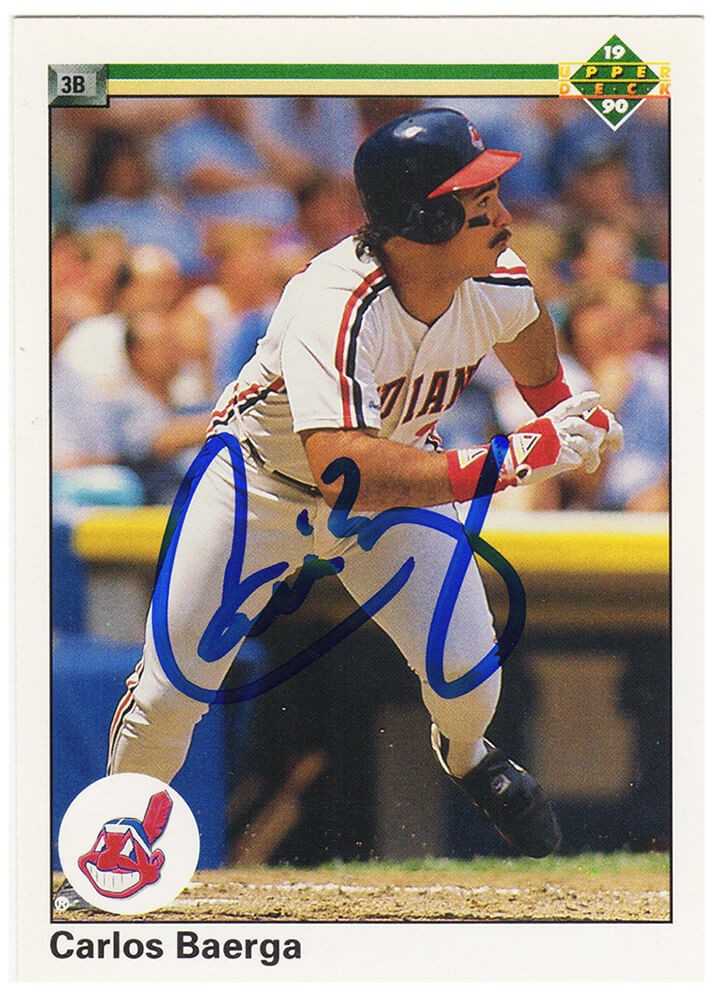 Carlos Baerga autographed 1990 Upper Deck Rookie Trading Card #737 -(SS COA)