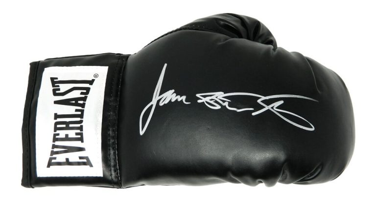 JAMES TONEY Signed Everlast Black Boxing Glove w/Lights Out - SCHWARTZ