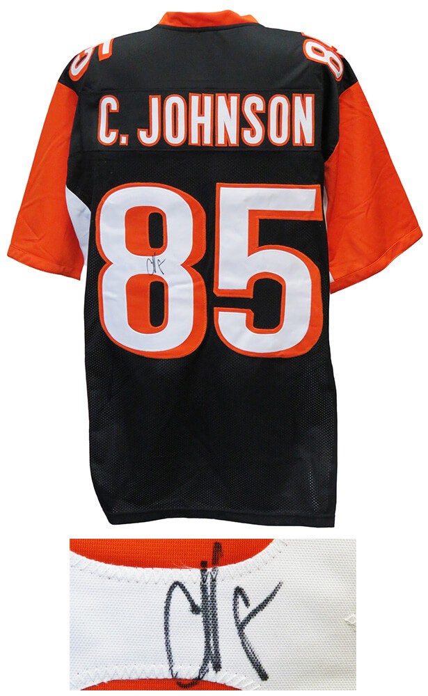 Chad Johnson (Cincinnati Bengals) Signed Black Custom Football Jersey -SCHWARTZ