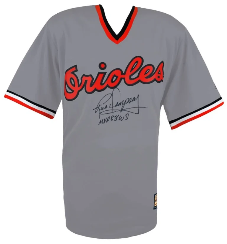 Rick Dempsey Signed Orioles Gray Majestic Replica Jersey w/83 WS MVP - SS COA