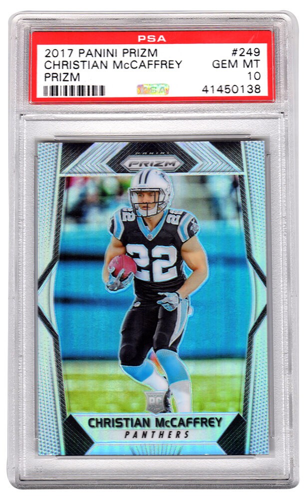 Christian McCaffrey 2017 Panini Prizm #249 Prizm RC Card - PSA 10 (Silver Label)